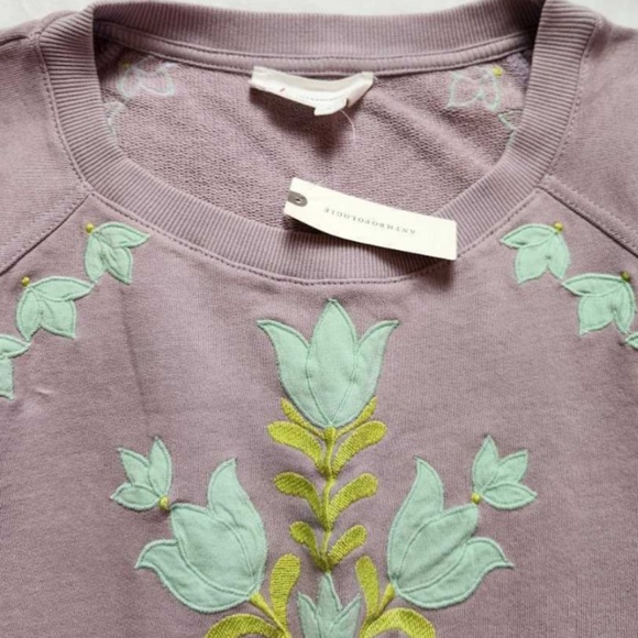 Brand New By Anthropologie Short-Sleeve Appliqué Sweatshirt - Picture 7 of 9